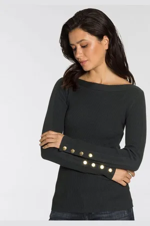 melrose Strickpullover aus Rippqualität mit Knöpfen