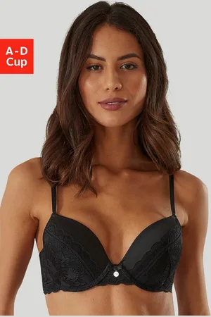 QS by s.Oliver Push-up-BH Adèle mit graphischer Spitze und Metallaccessoire, Dessous