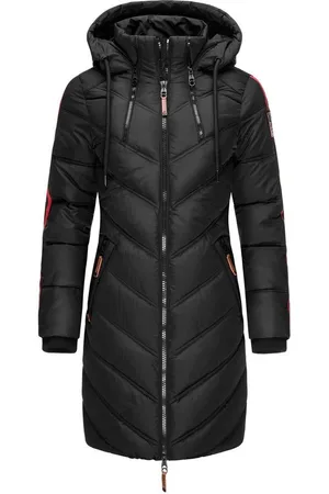 Marikoo Wintermantel Armasa modischer Damen Winter Steppmantel mit Kapuze