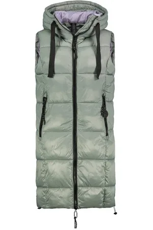 Fresh Made Steppweste Lange Stepp weste Kapuze Übergangs Herbst Frühlings Weste Windbreaker - Verkäufer: fashion-victim-style