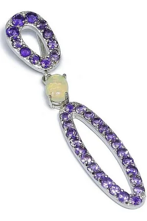 Goldene Hufeisen Kettenanhänger Heller Edelopal Amethyst Anhänger / Gleiter 925 Sterlingsilber, Damen Edelsteinschmuck - Verkäufer: