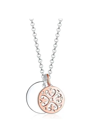 Elli Kette mit Anhänger Bi Color Ornament Kreis 925 Sterling Silber, Bi Color_Tri Color - Verkäufer: JULIE & GRACE GmbH