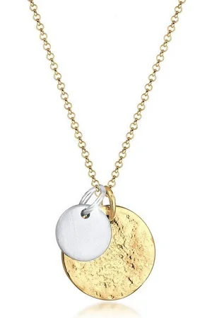 Elli Kette mit Anhänger Plättchen Münzen Organic Look 925 Silber, Geo - Verkäufer: JULIE & GRACE GmbH