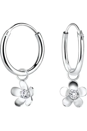 ALEXANDER YORK Paar Creolen CHARM-BLUME mit Zirkonia, 2-tlg. (Creolen), 925 Sterling Silber - Verkäufer: