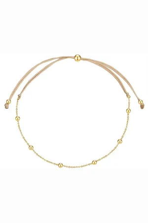 Glanzstücke Armband gelbgold, Armband Sterling Silber gelbgold Textil (beige) - Verkäufer: Juvalia