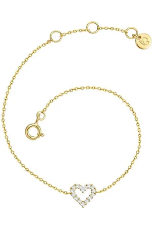 Glanzstücke Silberarmband Herz gelbgold, Armband Sterling Silber gelbgold Zirkonia weiß - Verkäufer: Juvalia