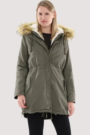 malito more than fashion Parka 81109 gefütterte Winterjacke mit Teddyfell und Kunstfell Kapuze - Verkäufer: malito