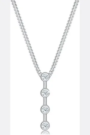 Elli DIAMONDS Kette mit Anhänger Diamant Weiß Brillantschliff (0.06ct) 925 Sterling Silber, Kreis - Verkäufer: JULIE & GRACE GmbH
