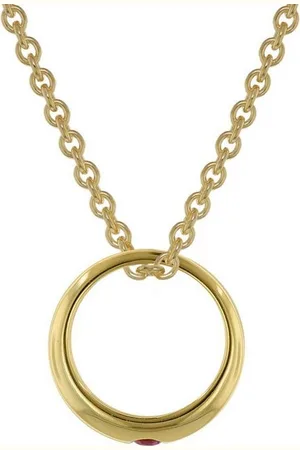 trendor Kette mit Anhänger Taufring mit Rubin Gold 585 / 14 Karat mit plattierter Kette - Verkäufer: uhrcenter