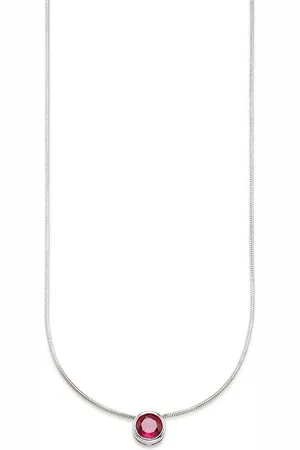 Bruno Banani Kette mit Anhänger Schmuck Geschenk Silber 925 Halsschmuck Halskette Schlangenkette Stein, mit Zirkonia (synth), Korund (synth) oder Spinell (synth)