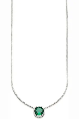 Bruno Banani Kette mit Anhänger Schmuck Geschenk Silber 925 Halsschmuck Halskette Schlangenkette Stein, mit Zirkonia (synth), Korund (synth) oder Spinell (synth)