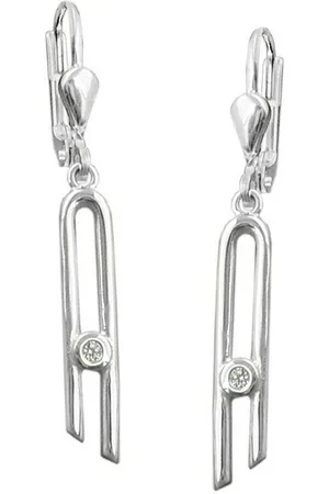 GALLAY Paar Ohrhänger Ohrhänger Ohrringe 37x4mm mit Zirkonia schmal glänzend Silber 925 (1-tlg) - Verkäufer: Cats Collection
