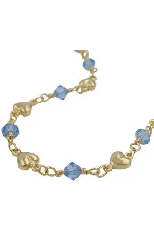 GALLAY Armband 5mm Fantasie Herz und Glasperle blau AMD 19cm (Ohne, 1-tlg) - Verkäufer: Cats Collection