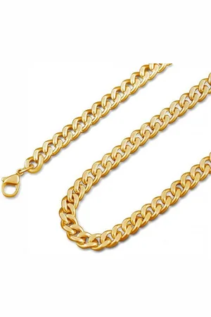 Akitsune Edelstahlkette Fibra Kette Gold - 6mm 70 cm // 27.56 In - Verkäufer: Blackskies
