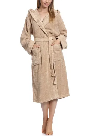 Ladeheid Bademantel Damen Frottee Bademantel aus 100% Baumwolle LA40-102, Langform, Baumwolle, Kapuze - Verkäufer: HISERT