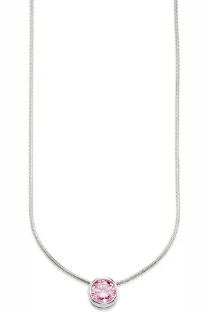 Bruno Banani Kette mit Anhänger Schmuck Geschenk Silber 925 Halsschmuck Halskette Schlangenkette Stein, mit Zirkonia (synth), Korund (synth) oder Spinell (synth)