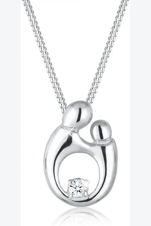 Elli DIAMONDS Kette mit Anhänger Mutter Kind Diamant (0.03 ct) 925 Silber vergoldet - Verkäufer: JULIE & GRACE GmbH