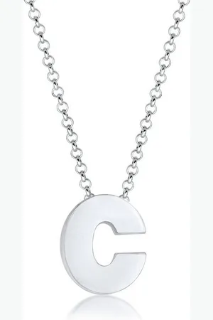 Elli Kette mit Anhänger Buchstabe C Initialen Trend Minimal 925 Silber, Buchstabe - Verkäufer: JULIE & GRACE GmbH