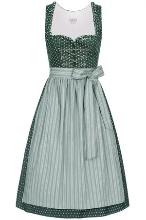 Nübler Dirndl Damen Dirndl midi im Landhausstil, Rocklänge 70cm (Dirndl Set midi THEA, 2-tlg., Dirndl Kleid mit Schürze) Moderne Tracht im bayerischen Stil - Trachtenmode Damen - Verkäufer: Trachtenhof