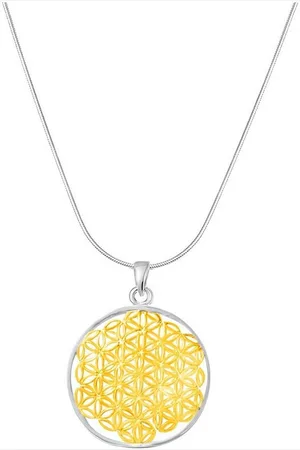 ALEXANDER YORK Kette und Anhänger Set FLOWER OF LIFE LEBENSBLUME XL in Gold, 2-tlg., 925 Sterling Silber - Verkäufer: