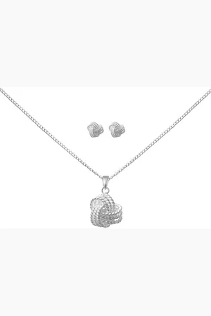 ALEXANDER YORK Schmuckset GLÜCKSKNOTEN, 4-tlg. (Kette mit Anhänger, Ohrstecker), 925 Sterling Silber - Verkäufer: