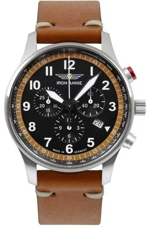 Iron Annie Chronograph F13 Tempelhof – Quarzuhr Herrenarmbanduhr mit Lederband, 5688-5, 42 mm, Made in Germany - Verkäufer: Jäckle Uhrenhandel e.K.