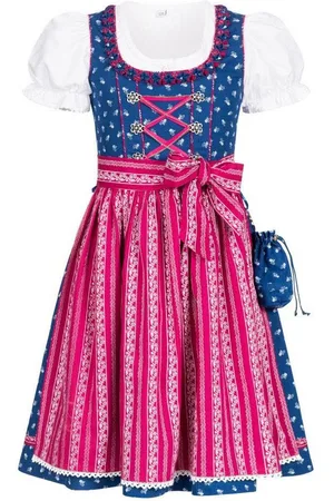 Nübler Dirndl Mädchen Dirndl im traditionellen Stil Kinder Trachten, (Dirndl Set DEMI, 3-tlg., Dirndl Kleid mit Bluse und Schürze) Kinder Tracht im bayerischen Stil - Trachtenmode Kinder - Verkäufer: Trachtenhof