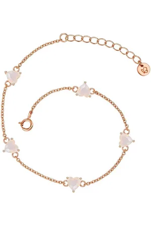 Glanzstücke Silberarmband roségold, Armband Sterling Silber roségold Mondstein (synth) - Verkäufer: Juvalia