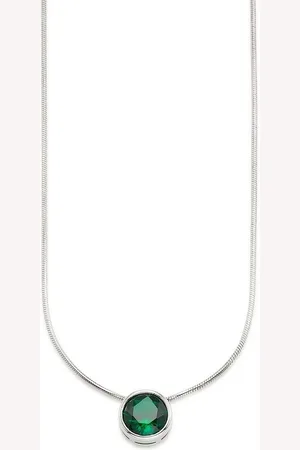 Bruno Banani Kette mit Anhänger Schmuck Geschenk Silber 925 Halsschmuck Halskette Schlangenkette Stein, mit Zirkonia (synth), Korund (synth) oder Spinell (synth)