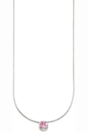 Bruno Banani Kette mit Anhänger Schmuck Geschenk Silber 925 Halsschmuck Halskette Schlangenkette Stein, mit Zirkonia (synth), Korund (synth) oder Spinell (synth)