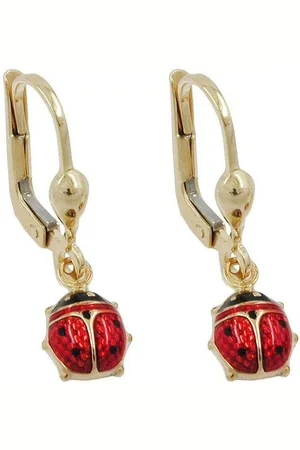 GALLAY Paar Ohrhänger Ohrhänger Ohrringe 24x6mm Marienkäfer verbödet 9Kt GOLD (1-tlg) - Verkäufer: Cats Collection