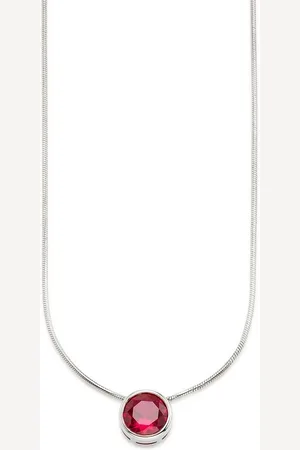 Bruno Banani Kette mit Anhänger Schmuck Geschenk Silber 925 Halsschmuck Halskette Schlangenkette Stein, mit Zirkonia (synth), Korund (synth) oder Spinell (synth)