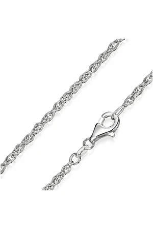 Materia Silberkette Damen Silber Doppel-Ankerkette 2mm 40-80cm K58, 925 Sterling Silber, rhodiniert - Verkäufer: Schmuck