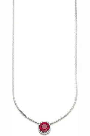 Bruno Banani Kette mit Anhänger Schmuck Geschenk Silber 925 Halsschmuck Halskette Schlangenkette Stein, mit Zirkonia (synth), Korund (synth) oder Spinell (synth)