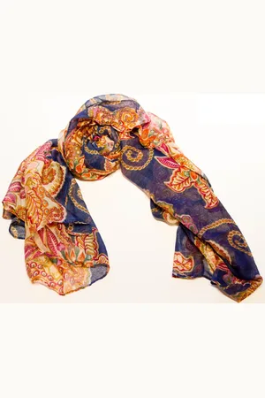 AvaMia Modeschal Damen Schal Damenschal mit Blumen 110 cm x 180 cm rot - Verkäufer: PEROYORK