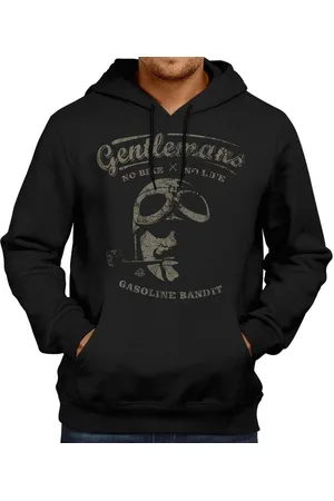 GASOLINE BANDIT Kapuzensweatshirt im Original Rockabilly Biker Racer Design: Gentlemans No Bike No Life Print - Verkäufer: RAHMENLOS®
