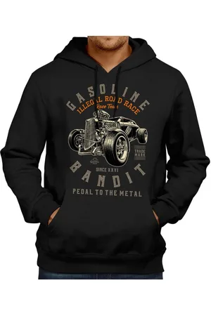 GASOLINE BANDIT Kapuzensweatshirt im Original Rockabilly Biker Racer Design: Illegal Road Race Print - Verkäufer: RAHMENLOS®