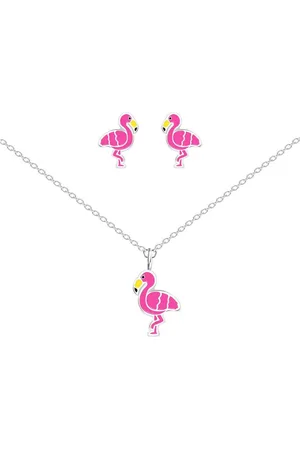 ALEXANDER YORK Schmuckset FLAMINGO, 4-tlg. (Kette mit Anhänger, Ohrstecker), 925 Sterling Silber - Verkäufer: