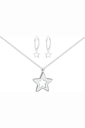 ALEXANDER YORK Schmuckset Kinder Charm-STERN, 4-tlg. (Set, Kette mit Anhänger, Creolen), 925 Sterling Silber - Verkäufer: