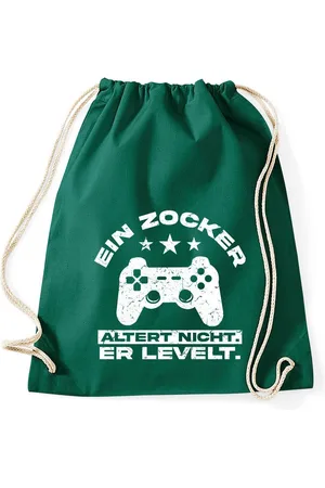 Youth Designz Turnbeutel Ein Zocker altert nicht, er LEVELT! Baumwoll Tasche Turnbeutel, mit Controller Print - Verkäufer: EmDa Trading GmbH