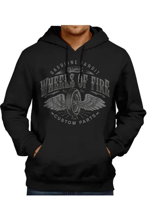 GASOLINE BANDIT Kapuzensweatshirt im Original Rockabilly Biker Racer Design: Wheels of Fire Print - Verkäufer: RAHMENLOS®