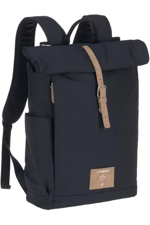 LÄSSIG Wickelrucksack Green Label, Rolltop, night Blue, PETA-approved vegan, zum Teil aus recyceltem Material