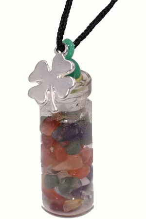 Firetti Kette mit Anhänger Schmuck Geschenk Glücksflasche (Set, 3-tlg), Made in Germany - mit Achat