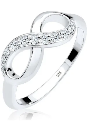 Elli DIAMONDS Verlobungsring Infinity Diamant Weiß Brillantschliff (0.12 ct) 925 Sterling Silber - Verkäufer: JULIE & GRACE GmbH