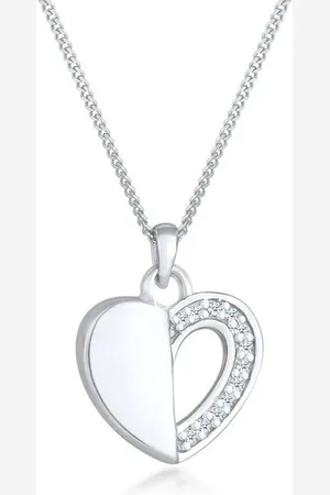 Elli DIAMONDS Kette mit Anhänger Herz Ewigkeit Diamant (0.06 ct) 925 Silber, Diamant - Verkäufer: JULIE & GRACE GmbH