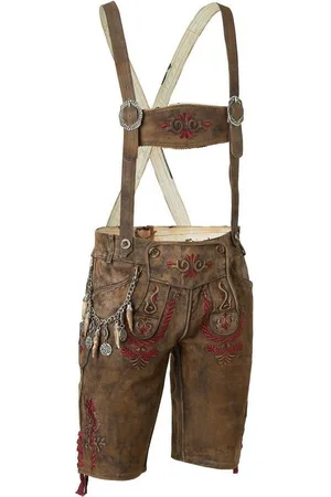 Wiesnkönig Funktionsshorts Lederhose Fittus -marine-rot - Verkäufer: Storer Handels GmbH