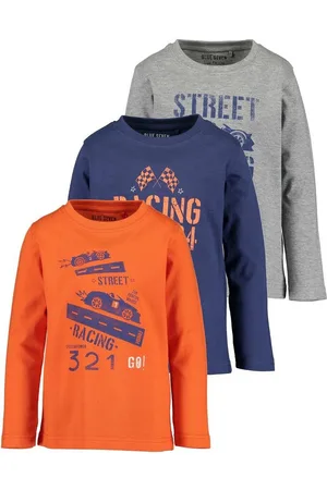Blue Seven Longsleeve 3er Set Longsleeve mit Print "Racing" (3-tlg) aus reiner Baumwolle, mit Frontprint - Verkäufer: Schnubby-de