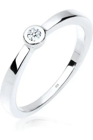 Elli DIAMONDS Verlobungsring Diamant Weiß Brillantschliff (0.03 ct) 925 Sterling Silber - Verkäufer: JULIE & GRACE GmbH