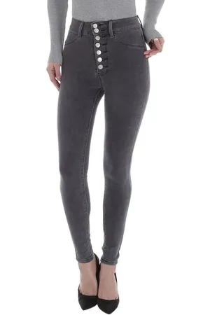 Ital-Design Skinny-fit-Jeans Damen Freizeit Used-Look Stretch High Waist Jeans in - Verkäufer: