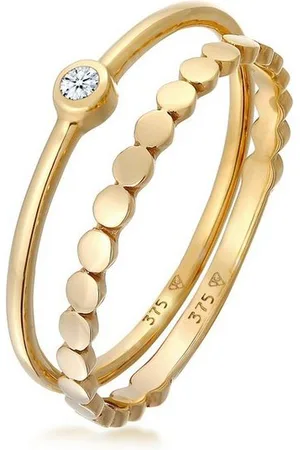 Elli DIAMONDS Diamantring Eternity Solitär Diamant (0.03 ct) Set 375 Gelbgold, Geo - Verkäufer: JULIE & GRACE GmbH